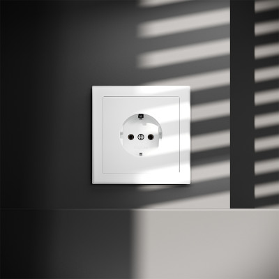 Розетка встраиваемая VOLTUM S70 с заземлением 16А, (белый матовый), VLS040102