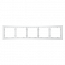 Рамка стеклянная VOLTUM S70 на 5 постов, (белый,матовый,стекло), VLS110502