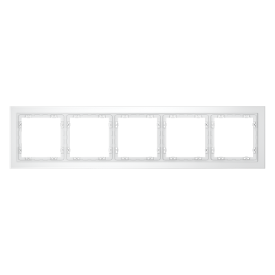 Рамка стеклянная VOLTUM S70 на 5 постов, (белый,матовый,стекло), VLS110502