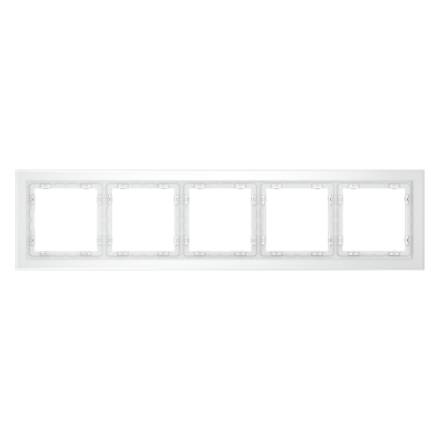 Рамка стеклянная VOLTUM S70 на 5 постов, (белый,матовый,стекло), VLS110502