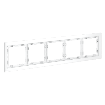 Рамка стеклянная VOLTUM S70 на 5 постов, (белый,матовый,стекло), VLS110502