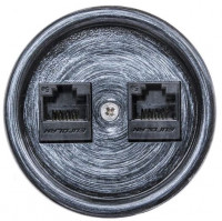 Bironi Розетка RJ45 информационная двойная, пластик, Серебряный Век, B1-302-11