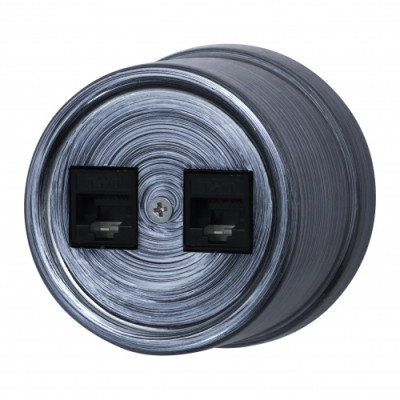 BIRONI Лизетта Пластик Серебряный век Розетка 2-ая RJ45, B1-302-11