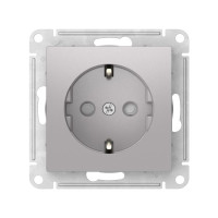ATN000345S - ATLASDESIGN РОЗЕТКА с заземлением со шторками, 16А, механизм, быстрозажим. клем., АЛЮМИНИЙ, Systeme Electric