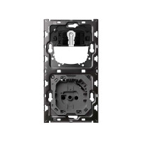 Simon 10010216-039 Кит 2 поста, мех-мы. 1 розетка Schuko с з/у USB SC 2.1А  + 1 переключатель (проходной) + суппорт S100