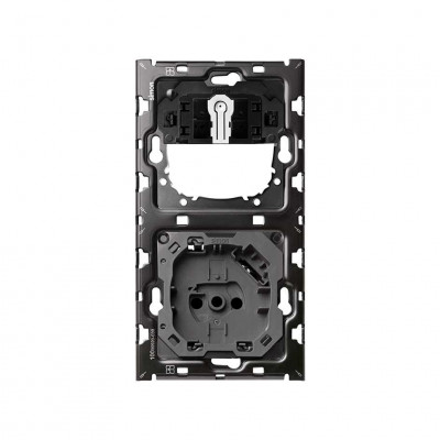 Simon 10010216-039 Кит 2 поста, мех-мы. 1 розетка Schuko с з/у USB SC 2.1А  + 1 переключатель (проходной) + суппорт S100