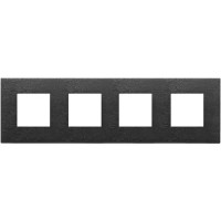 Vimar Накладка на Eikon Exe на 8 модулей (2+2+2+2) расстояние между центрами 71мм, черная сатинированая, 22669.13