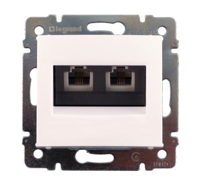 Legrand Розетка двойная RJ11+RJ45 категория 6 UTP - Legrand Valena - слоновая кость, 695329