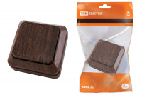 Выключатель 1-кл. открытой установки IP20 10А, бук "Ладога" TDM Electric, SQ1801-0027