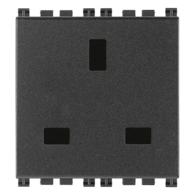 Vimar Розетка 2P+T 13A универсальная английский стандарт , серая, 19219