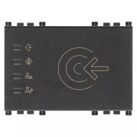 Vimar Считыватель транспондерных ключей, устанавливаемый снаружи комнат, стандарт KNX, серый, 19457.TR