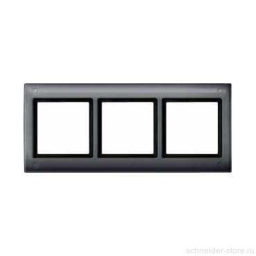 Aquadesign Рамка 3-ная, винт. крепл., заглушка, IP44, антр.