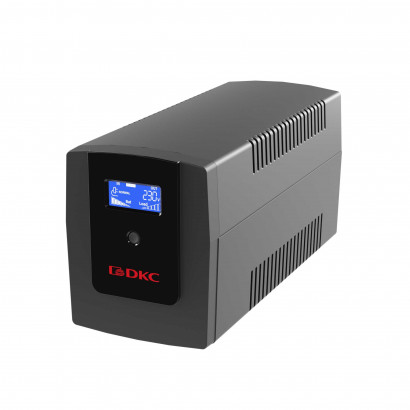 Линейно-интерактивный ИБП ДКС серии Info LCD, 1200 ВА/720 Вт, 1/1, 4xIEC C13, USB + RJ45, LCD, 2x7Aч, INFOLCD1200I