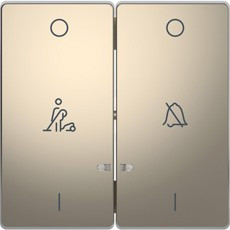 D-Life Клавиша 2-ная, с линзой LED и символом: звонок/горничная, никель
