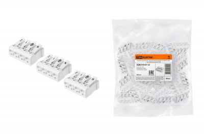 Клемма пружинная соединительная КСПн4-2L+N+PE, 16 A, с монтажной ножкой TDM Electric, SQ0510-0113