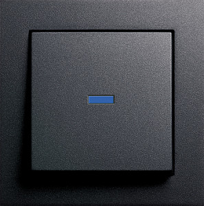 Gira Выключатель 1-клавишный, с подсветкой, матовый антрацит,  серия E2