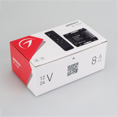 Диммер VT-S18-3x8A (12-24V, ПДУ Стик 12кн, RF) (Arlight, IP20 Металл, 3 года), 023323