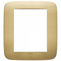 19698.12 - Vimar Накладка Round на 8 модулей латунь зачищенная щеткой