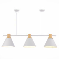 ST LUCE SLE125103-03 Светильник подвесной Белый/Белый, Светлое дерево E14 3*40W