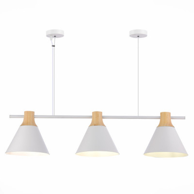 ST LUCE SLE125103-03 Светильник подвесной Белый/Белый, Светлое дерево E14 3*40W