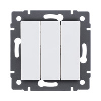 Выключатель 3-клавишный 10А/250В, белый Kollinger REA-S-012WH для Aspekt, Eleganz, Reflex Выключатель 3-клавишный 10А/250В, белый Kollinger REA-S-012WH для Aspekt, Eleganz, Reflex