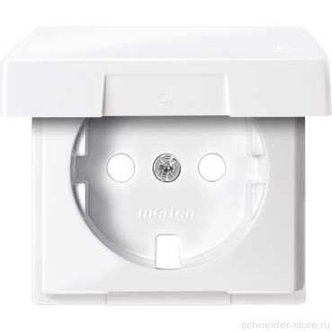 SM Накладка с крышк. для розетки 2К+З 16А 250В~, активн. бел.