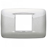 Vimar Накладка с закруглениями для 2 модулей центрально серебряный металлик, 20682.C10