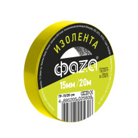 Изолента ПВХ ФАZА 15мм * 20м желтая, 5025608 Изолента ПВХ ФАZА 15мм * 20м желтая, 5025608