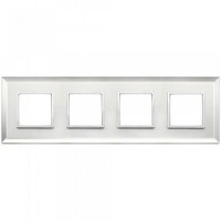 Vimar Накладка Eikon Evo на 8 модулей (2+2+2+2) расстояние между центрами 71мм, серебряный лед, 21669.72