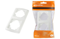 Рамка 2-х постовая вертикальная белая "Онега" TDM Electric, SQ1805-0027