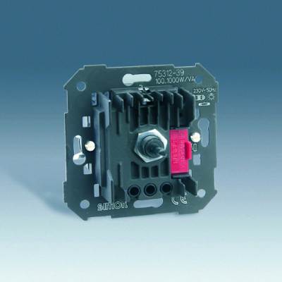 Simon S82,82N,88 Мех-зм светорегулятора поворотно-нажимного, переключателя, 100-1000Вт 230В~, 75312-39