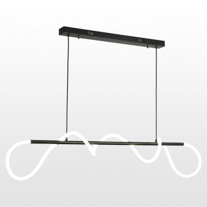 LUSSOLE RIVER Линейно-Подвесной светильник, цвет основания - черный, плафон - акрил (цвет - белый), 1x60W LED, LSP-8450