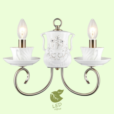 LUSSOLE SALTON Бра, цвет основания - бронзовый, 2x7W E14, GRLSP-8187