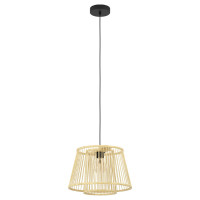 43852 Подвесной потолочный светильник (люстра) HYKEHAM, 1Х40W, E27, H1100, ?380, сталь, черный/дерев