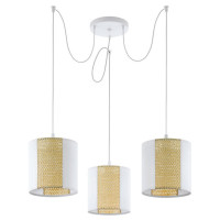 43403 Подвес ARNHEM, 3х40W(E27), ?960, H1300, сталь, белый/бумага, водоросли, белый, коричневый