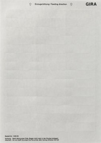 145900 Gira Листы для надписи для наружного домофона 3-местное