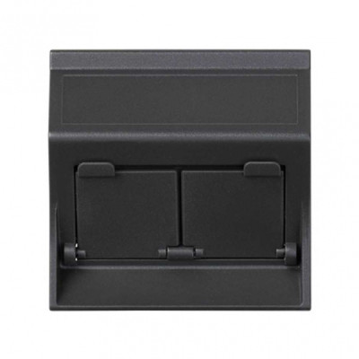 Simon Cima 500 Графит Адаптер для 2 шт RJ-45 CJ545.., CJ645.., CJ6A45F + MD67, наклон, крышки, 50х50мм,, 50000086-038