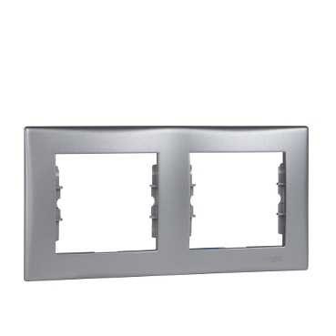 SDN5800360 - SE Sedna Алюминий Рамка 2-ая горизонтальная, Schneider Electric