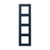 Рамка на 4 поста, стекло цвет Синий, Jung Рамка на 4 поста, стекло цвет Синий, Jung