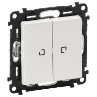 752428 - Valena LIFE.Выключатель двухклавишный 10АХ 250В с подсветкой.С лицевой панелью.Белый, Legrand