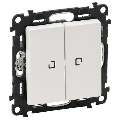 752428 - Valena LIFE.Выключатель двухклавишный 10АХ 250В с подсветкой.С лицевой панелью.Белый, Legrand