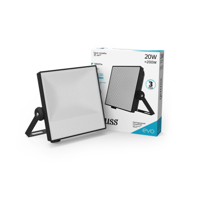 Прожектор Gauss EVO 20W 1800lm 6500K 100-240V IP65 черный LED 1/30, 687511320