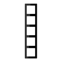 Рамка для вертикальной и горизонтальной установки, 5 постов; дюропласт; черный; LS990, LS985SW