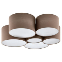 98409 Настенно-потолоч свет-к PASTORE 1, 6x40W(E27), сталь, белый/текстиль, серо-коричневый