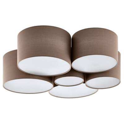 98409 Настенно-потолоч свет-к PASTORE 1, 6x40W(E27), сталь, белый/текстиль, серо-коричневый