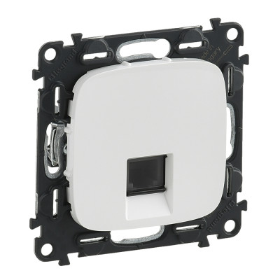 Legrand Valena ALLURE.Телефонная розетка RJ11 одиночная.С лицевой панелью.Белая, 753738