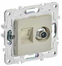 SKANDY Роз. двойная TV+RJ45 кат.5E SK-A14B беж. IEK, SK-AK20-1-K10