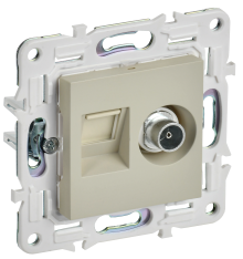 SKANDY Роз. двойная TV+RJ45 кат.5E SK-A14B беж. IEK, SK-AK20-1-K10