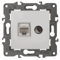 ЭРА 14-3110-01 Elegance Белый Розетка двойная RJ45+TV