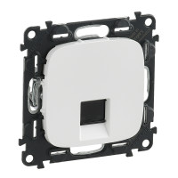 Legrand Valena ALLURE.Информационная розетка одиночная RJ45 Кат.5е UTP.С лицевой панелью.Белая, 753740